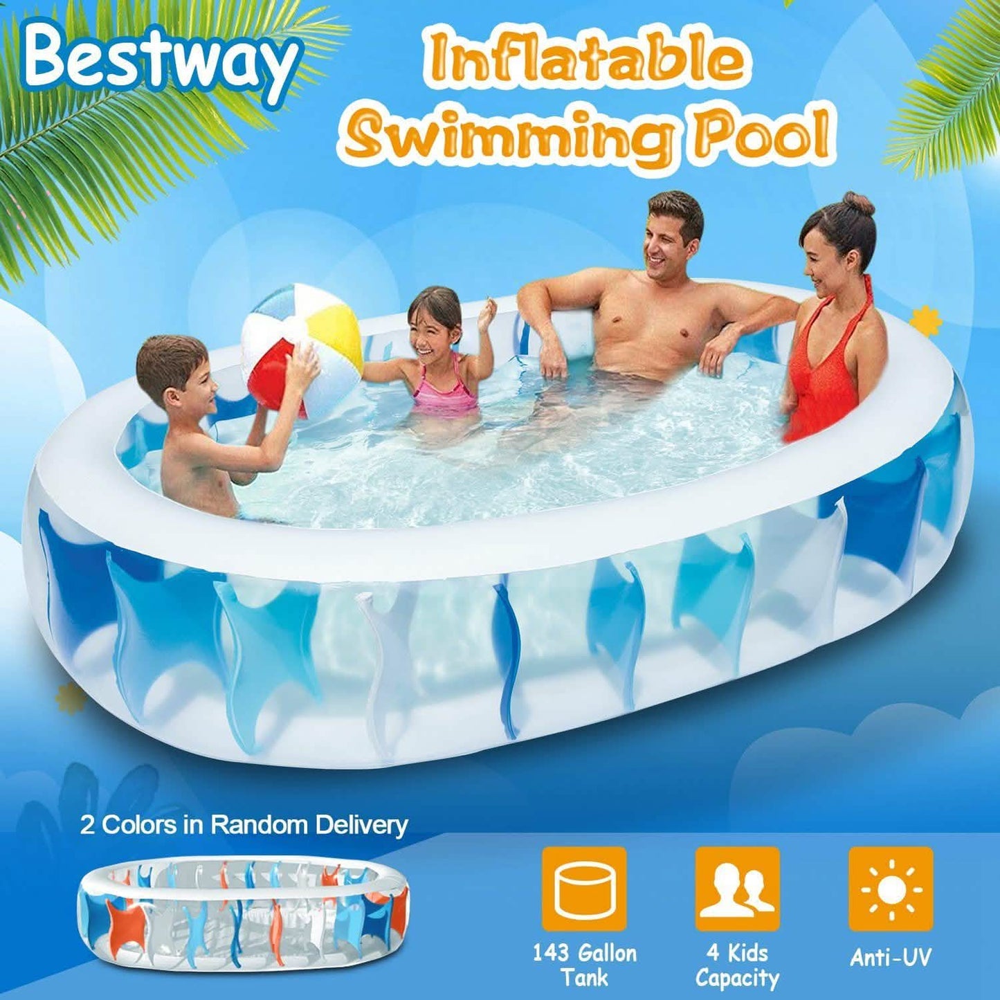Aufblasbarer Swimmingpool – 90x60x20 Zoll