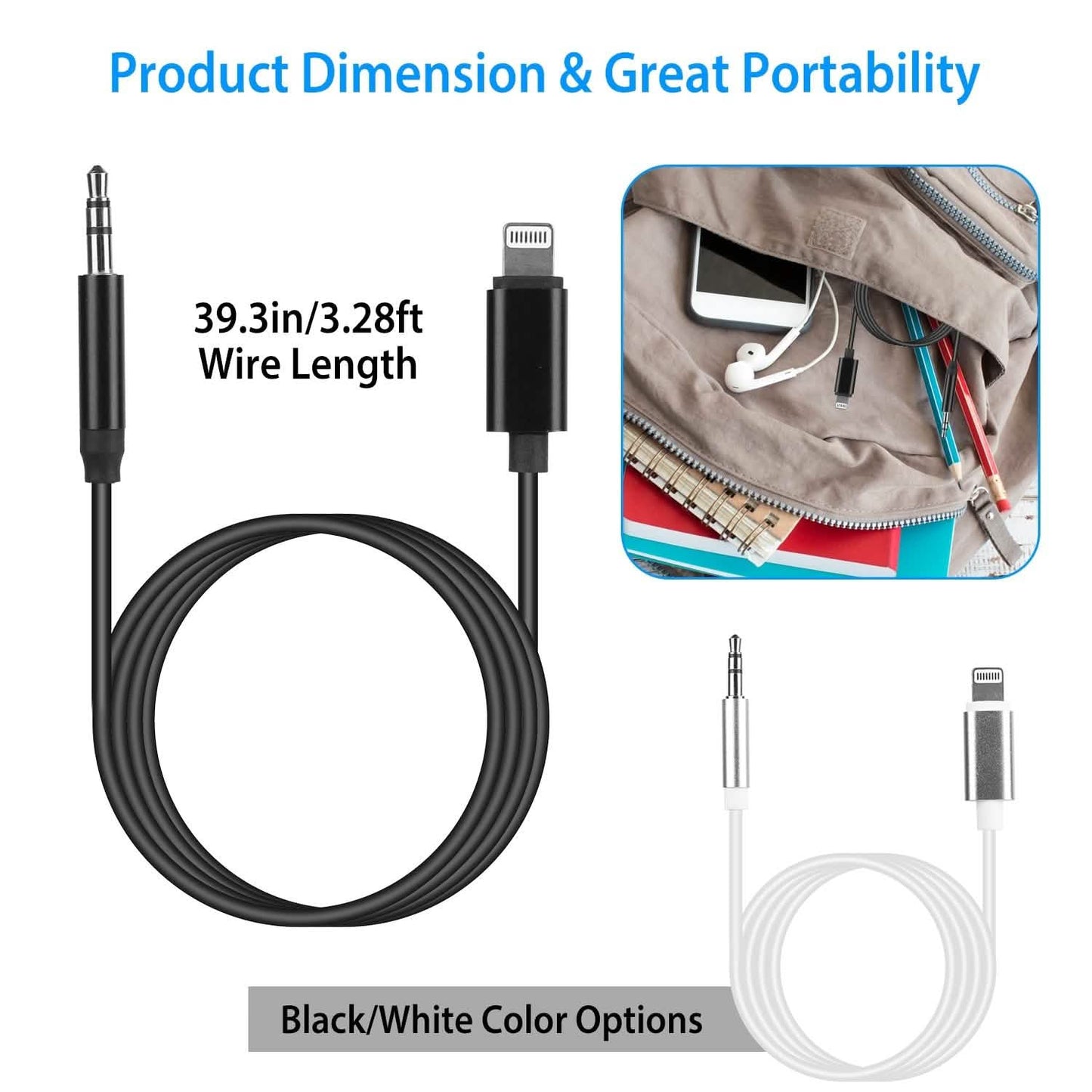 iOS 8 Pin auf 3,5mm Klinke Audio Adapterkabel