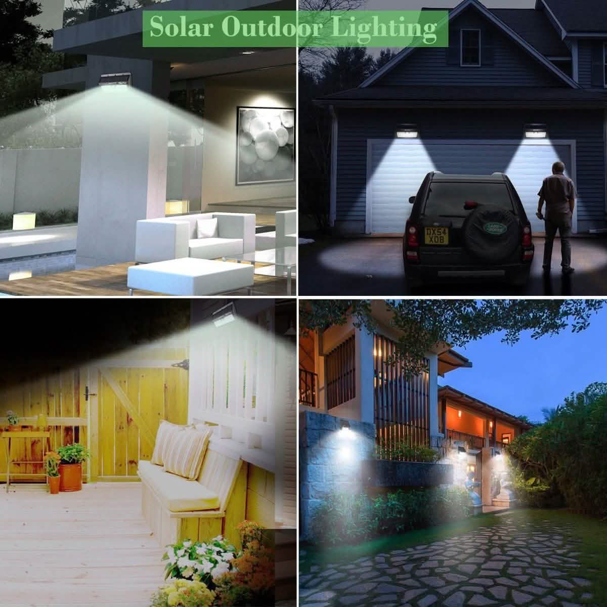 IP65 Wasserdichte Solarleuchten für Außenbereiche, 55 LEDs, Solar-Wandleuchten