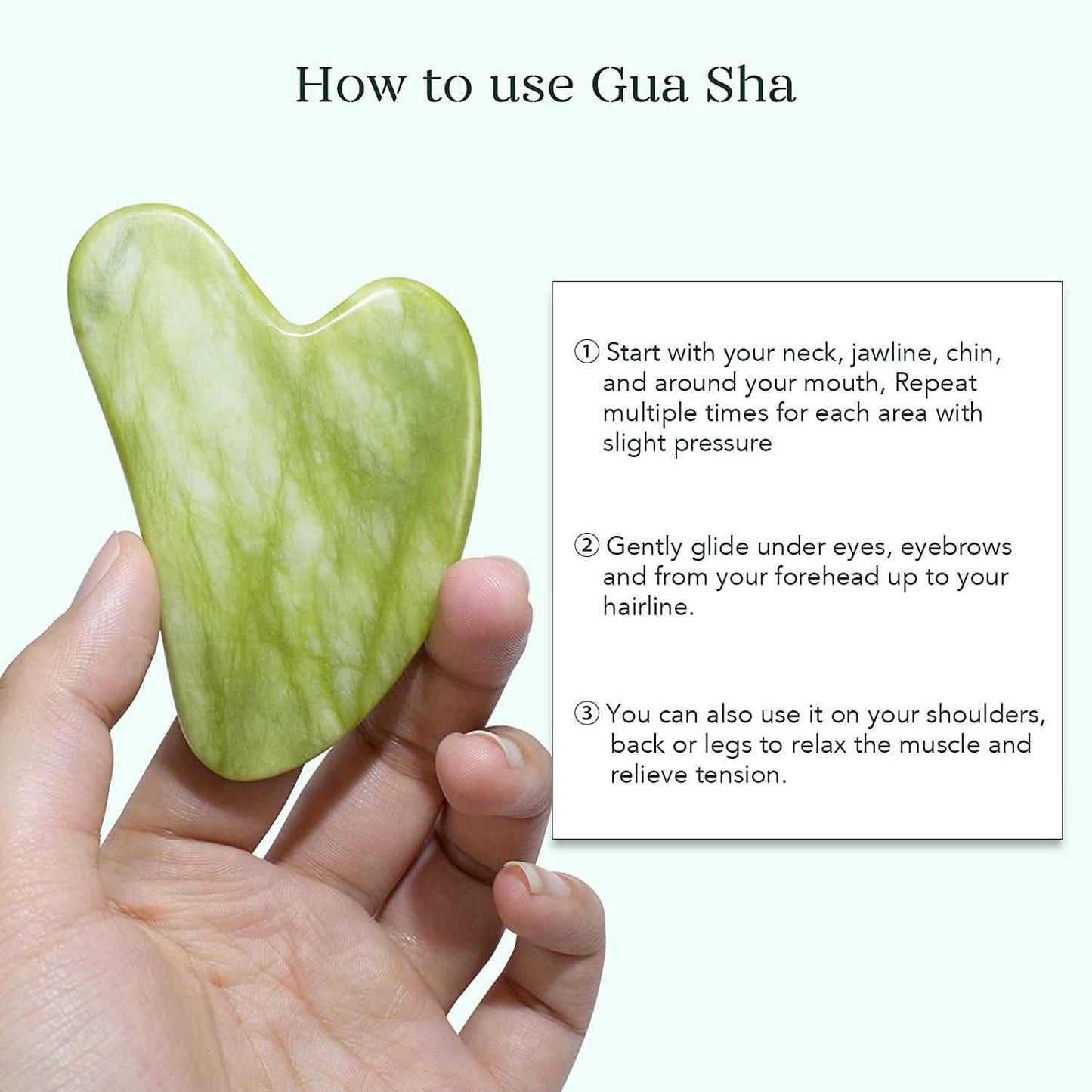 Jade-Roller & Gua Sha Set Gesichts-Schönheitswerkzeuge Gesichtsroller Hautmassagegerät