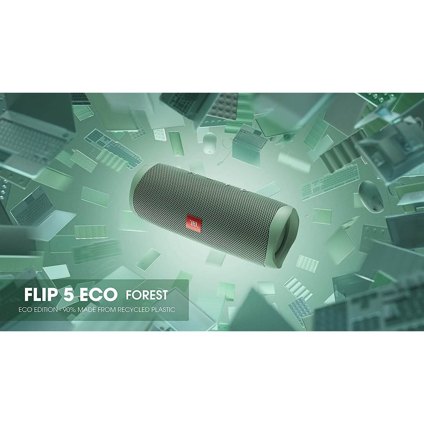JBL FLIP 5 – Wasserdichter, tragbarer Bluetooth-Lautsprecher aus 100 % recyceltem Kunststoff
