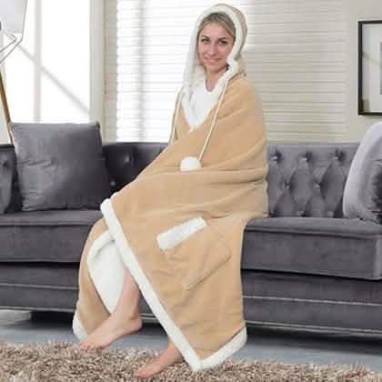 Jellie Cozy und Ultra-Plüsch Sherpa Hoodie-Überwurf