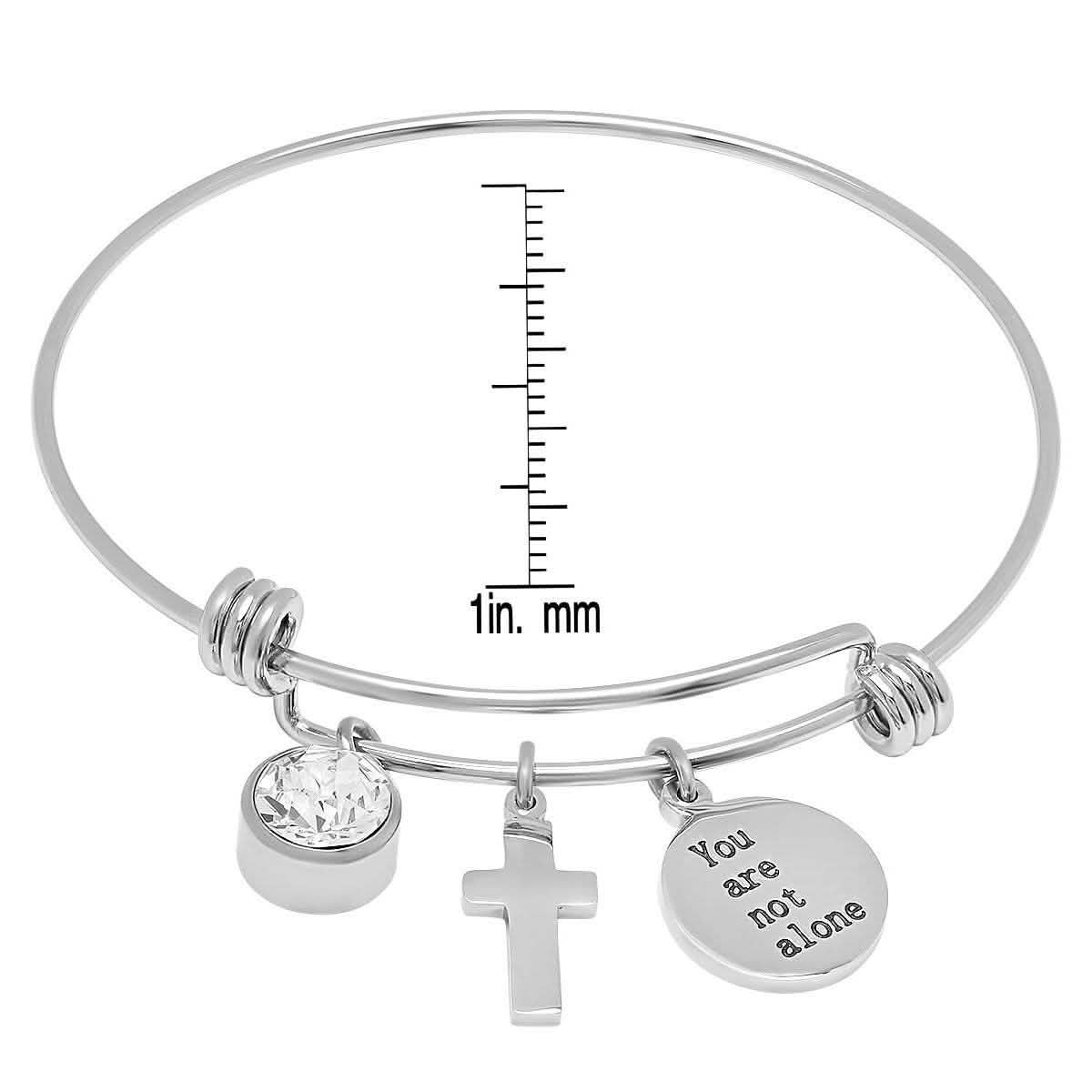Damen 18K vergoldetes Edelstahlarmband mit Vaterunser-, Glauben- und Kreuzanhängern