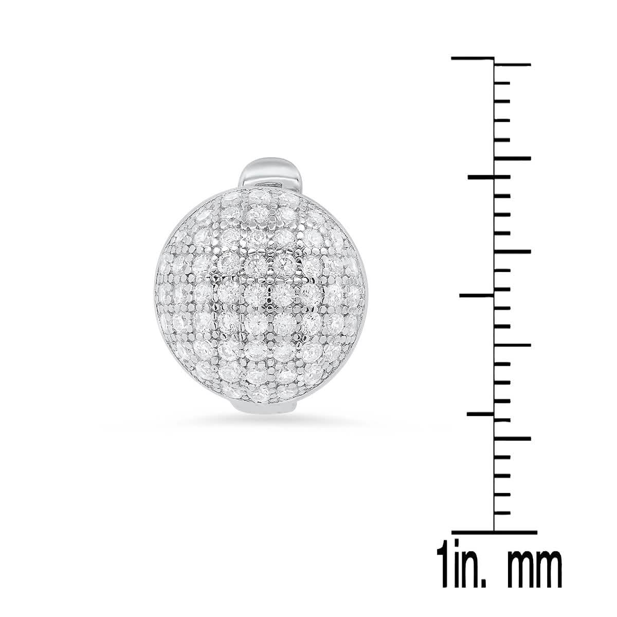 Damen-Creolen aus Sterlingsilber mit simulierten Diamanten (rund)