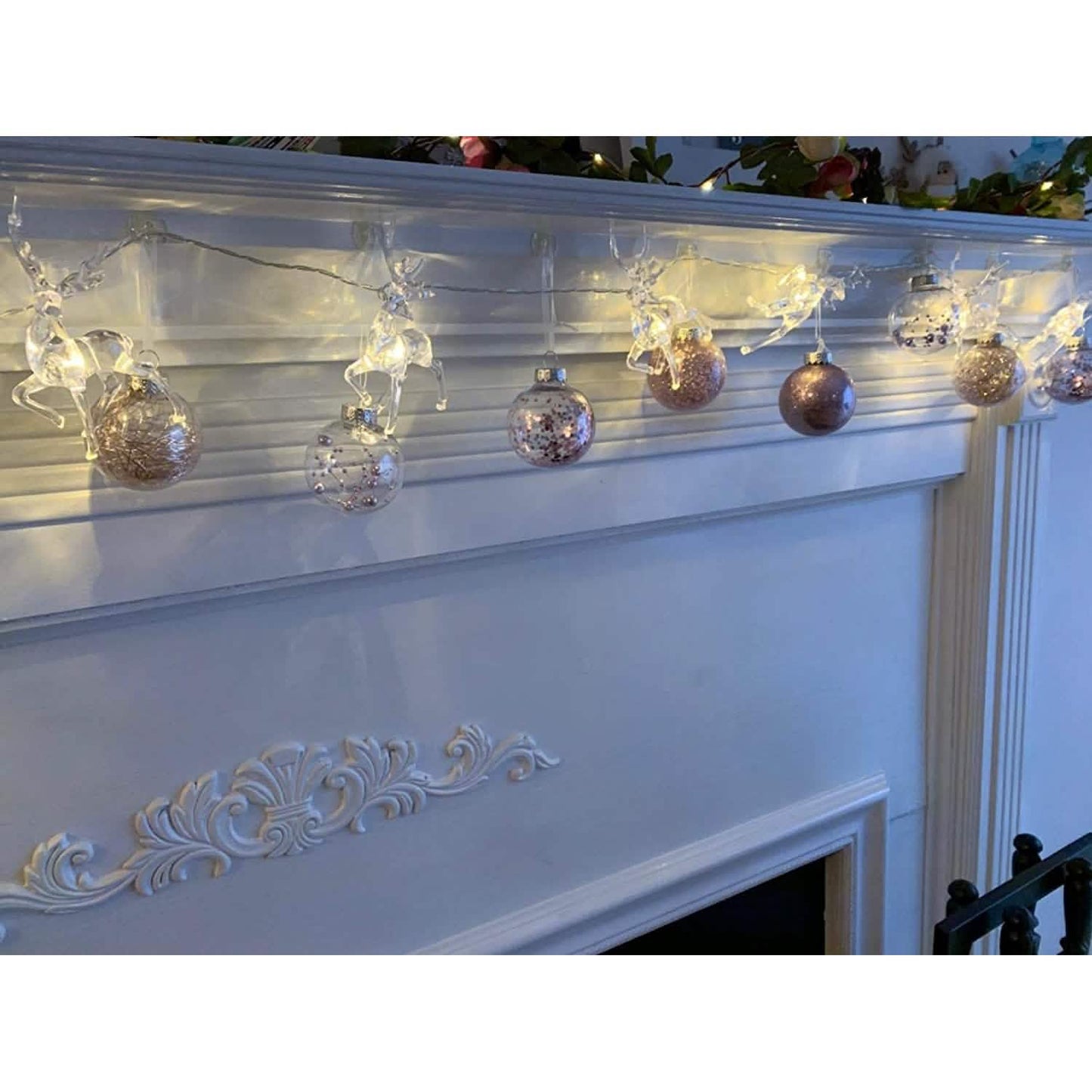 LED Warmweiße Weihnachtsbeleuchtung Rentier Lichterkette
