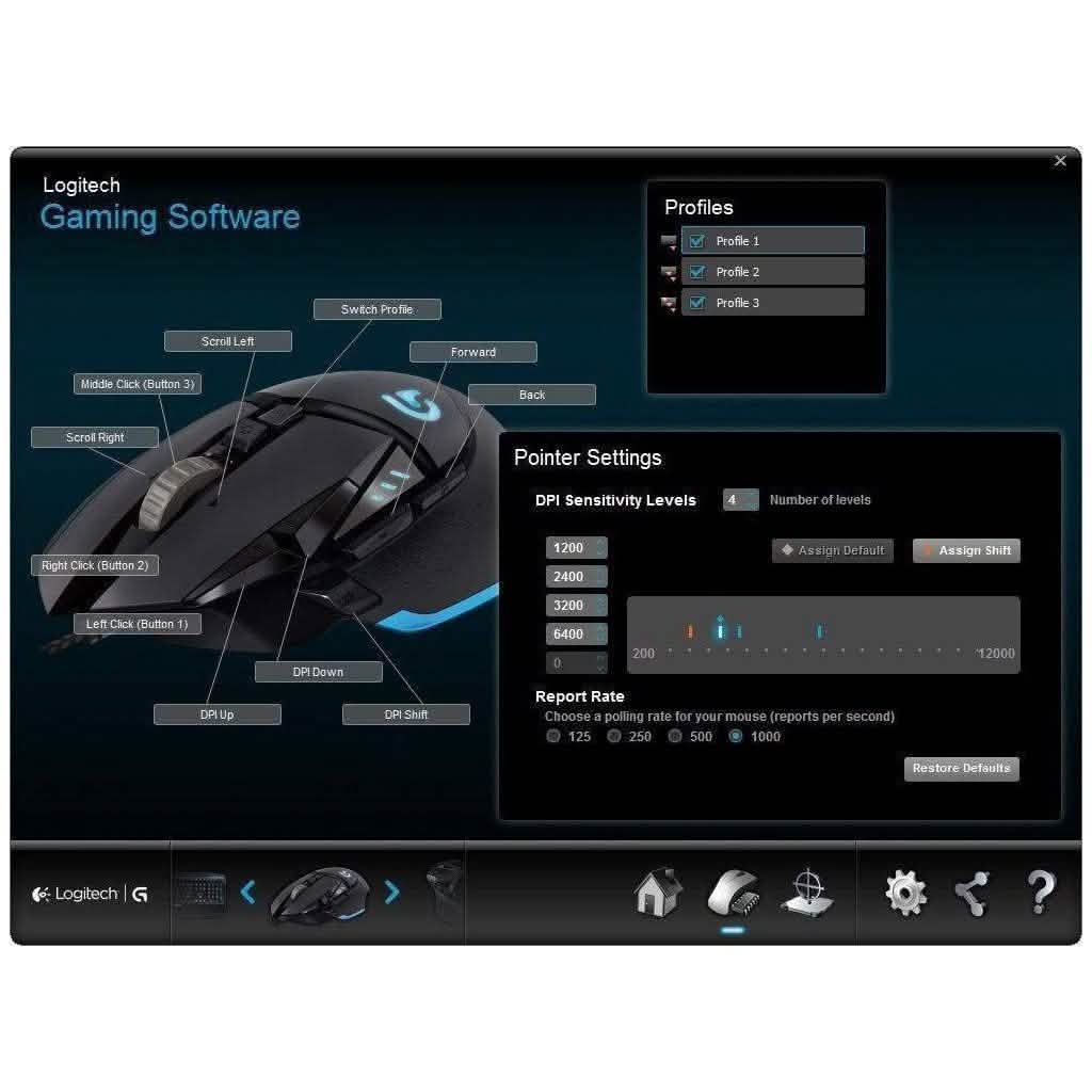 Logitech G502 Proteus Core Tunable Gaming Maus (generalüberholt)