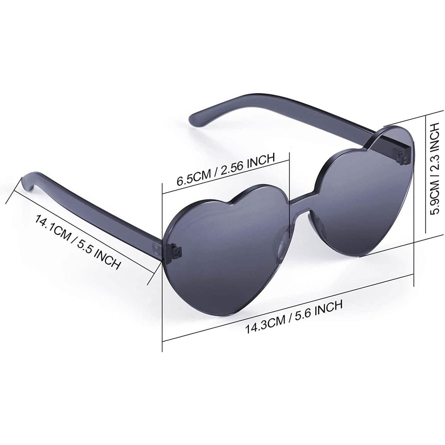 Maxdot Herzförmige Sonnenbrille Party-Sonnenbrille