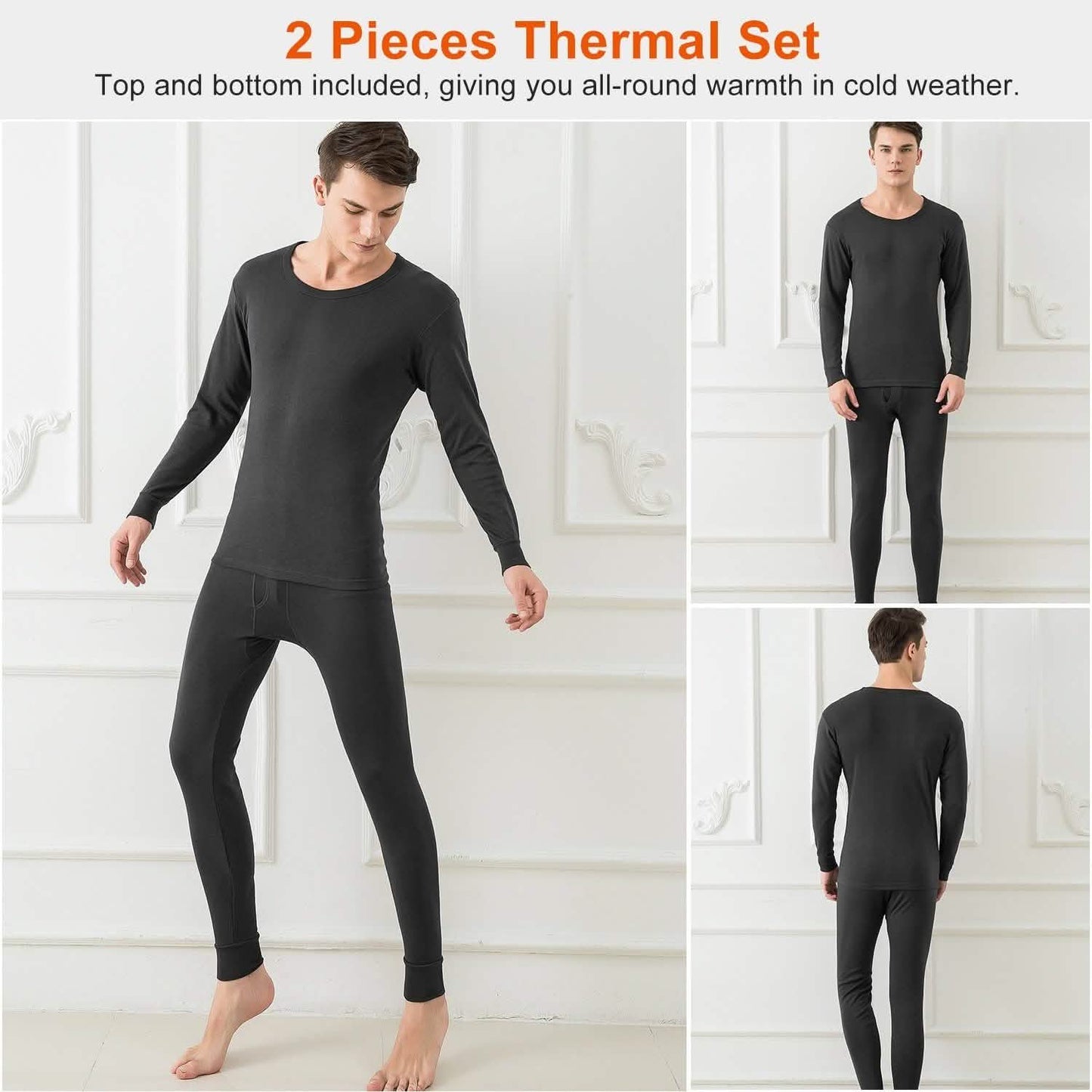 Herren Thermo-Unterwäsche-Set – lange Unterhose und Langarmshirt