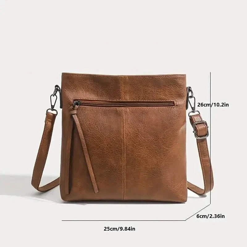 Herren Retro PU-Leder Umhängetasche, Einfache Mode Crossbody Freizeittasche mit Verstellbarem Riemen