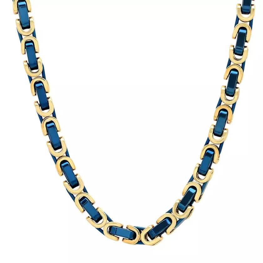 Herren Byzantinerhalskette aus Edelstahl, 61 cm