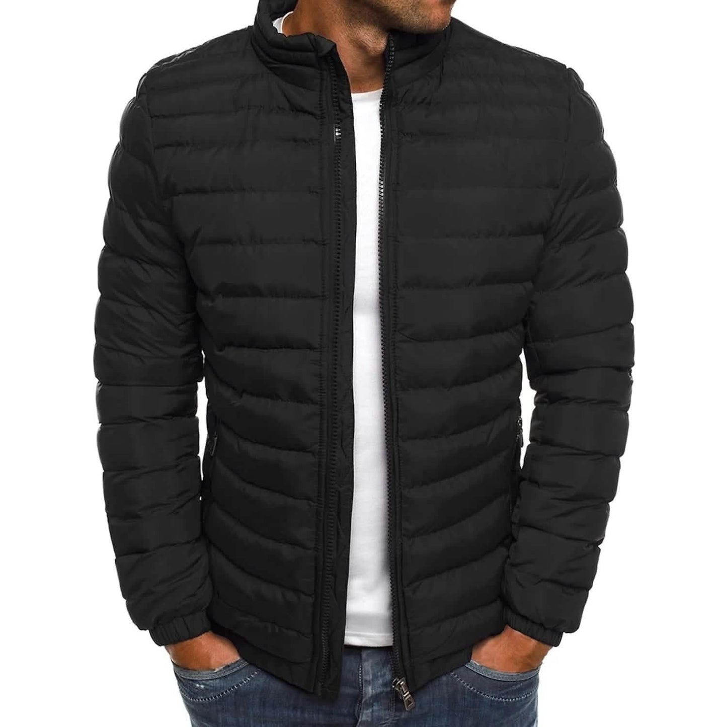 Warme winddichte Steppjacke für Herren
