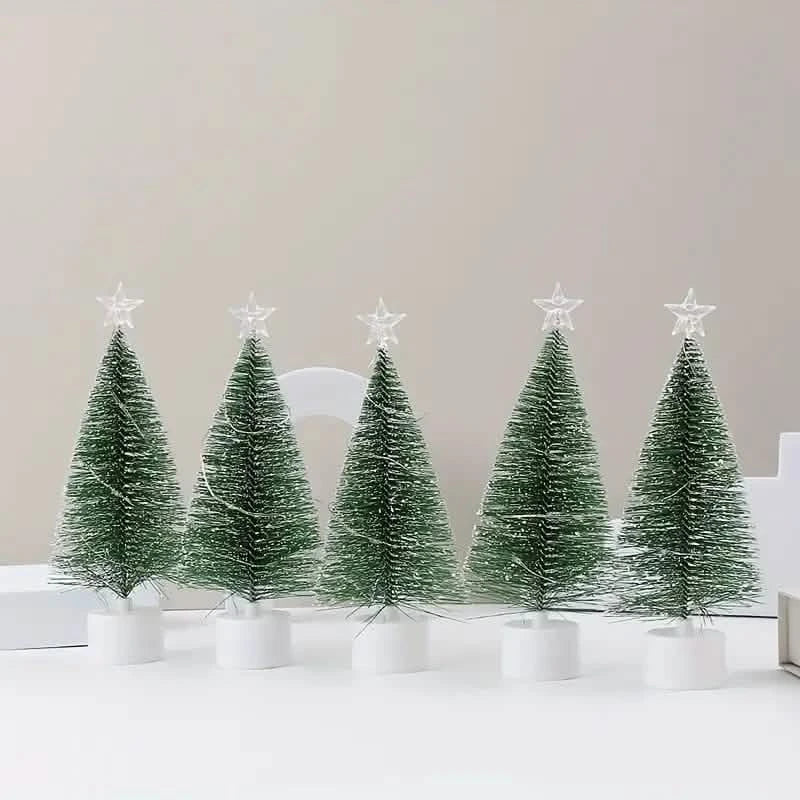 Mini beleuchteter bunter Weihnachtsbaum mit LED-Nachtlicht aus Acryl, künstlich