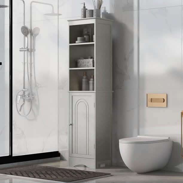 Moderner, hoher freistehender Badschrank