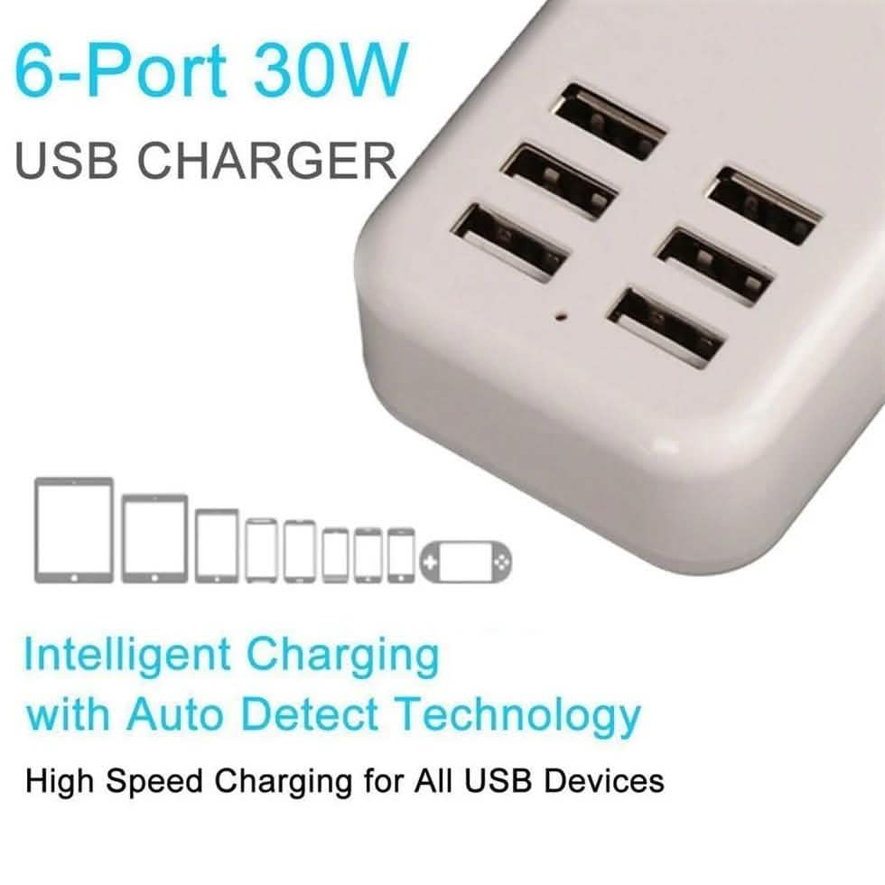 Mehrfach-6-USB-US-Netzladegerät