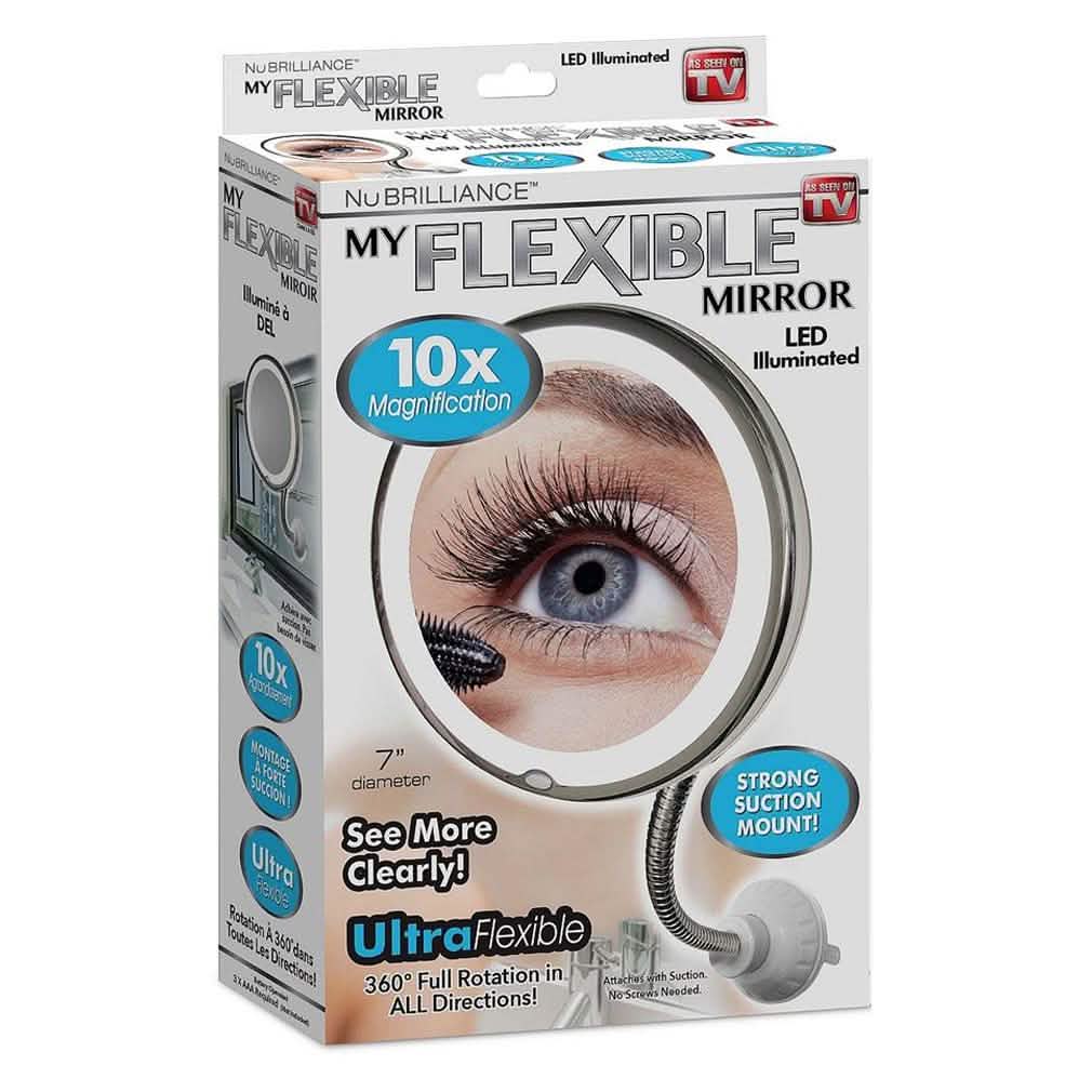 Mein flexibler Spiegel 10x Vergrößerung 7” runder Schminkspiegel