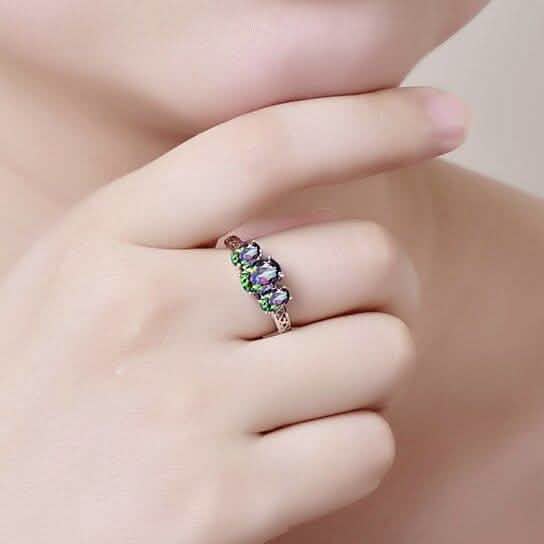 Mystic Topas Dreistein Edelsteinring