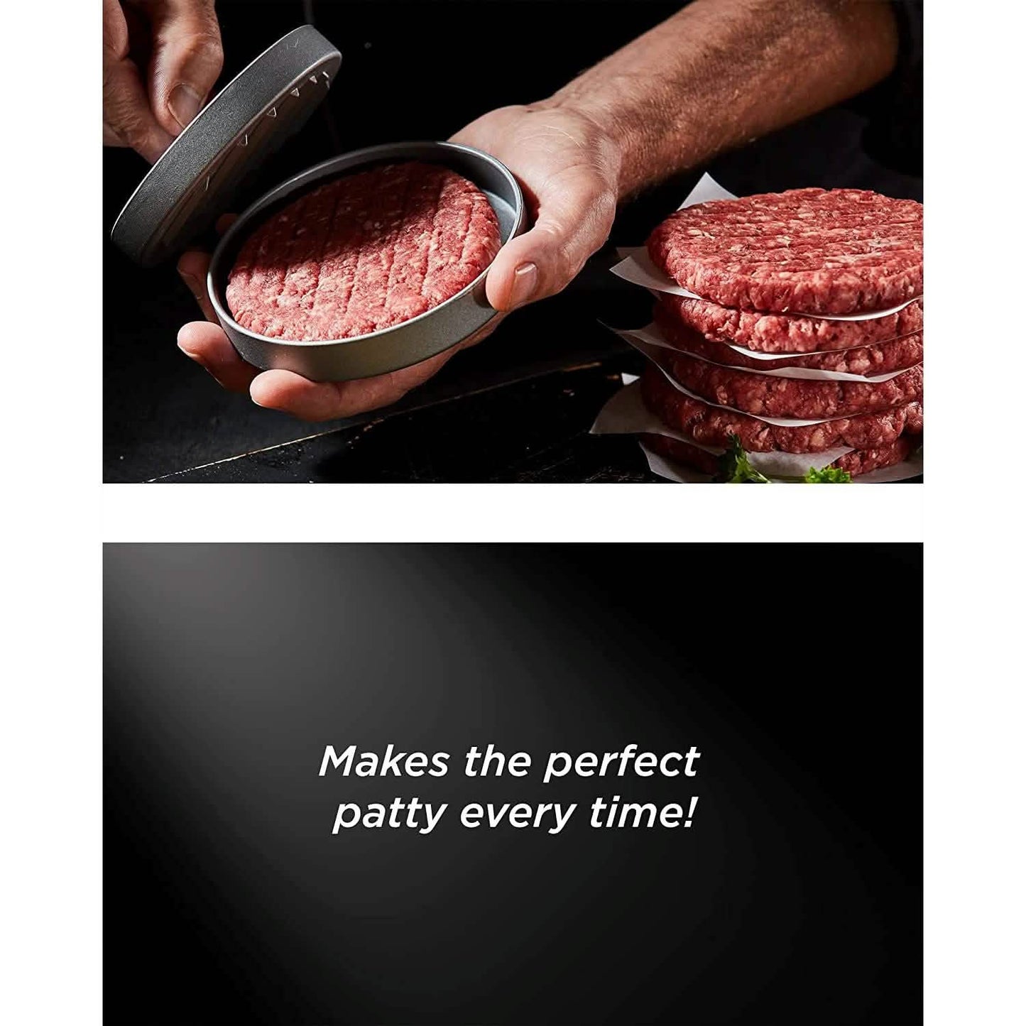 Antihaft-Aluminium-Hamburgerpresse, Patty Maker, BBQ-Burgerform „Dad Grillmeister“