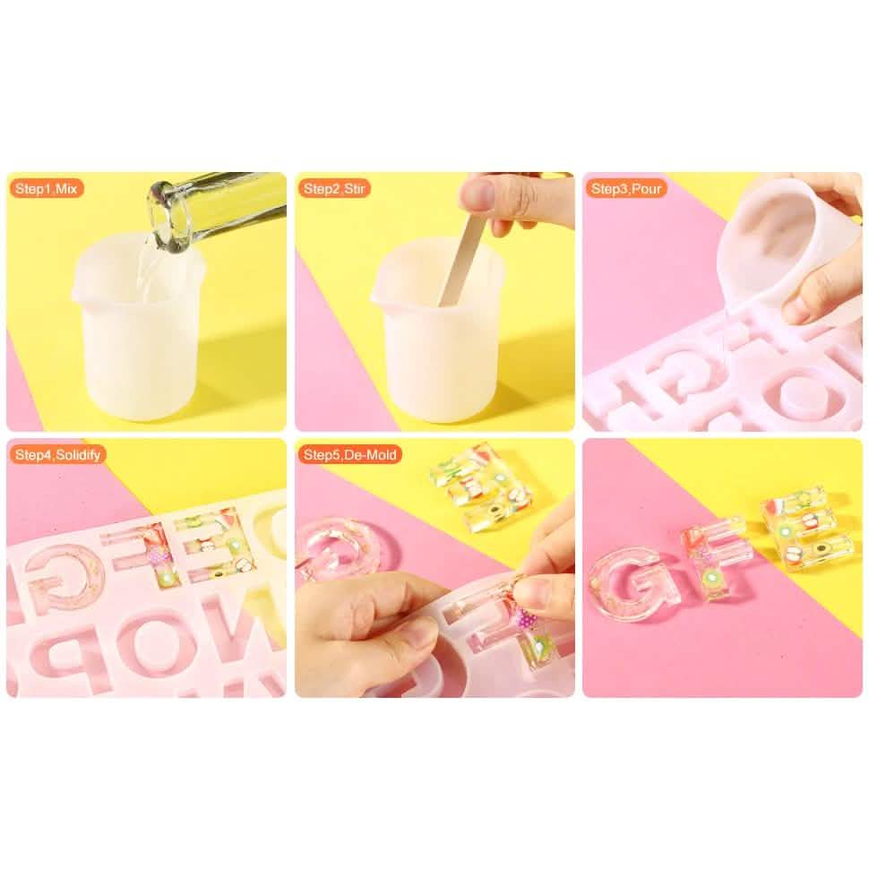 Zahlen-Alphabet-Form für DIY-Bastelguss mit Harz-Deko-Füllungen Set Kit