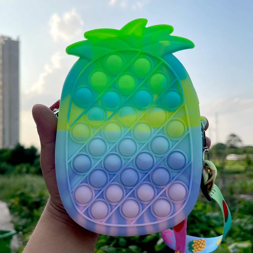 Ananas Push Pop Beutel mit Reißverschluss & Trageriemen