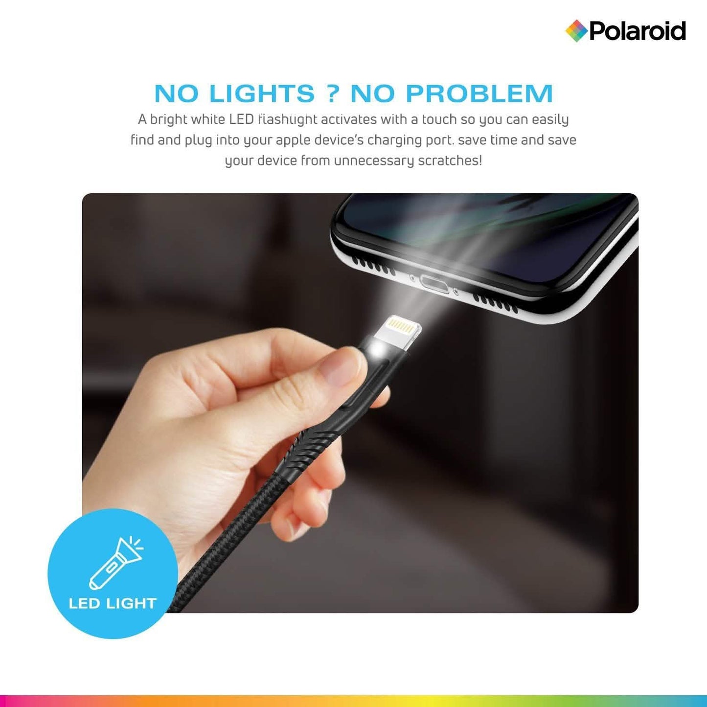 Polaroid Apple MFi zertifiziertes 1,5 m Lightning-Kabel