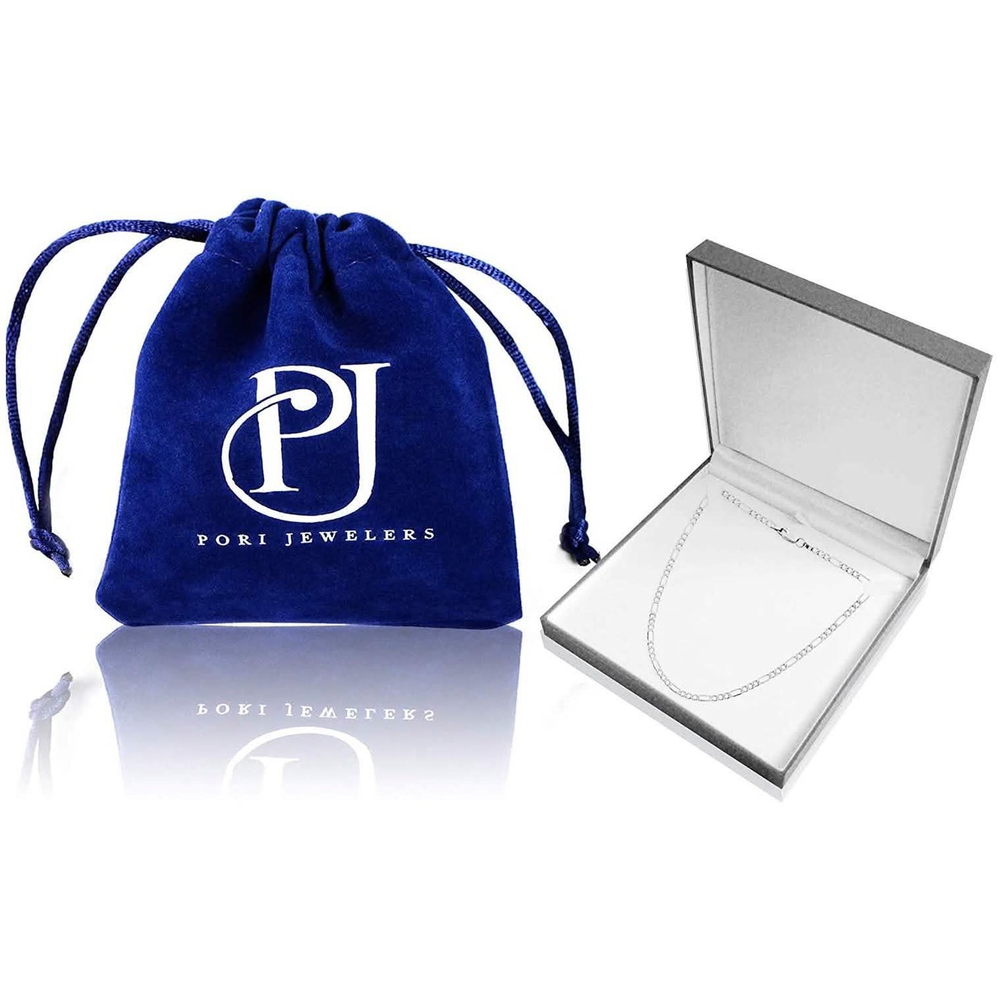 Pori Jewelers 925er Sterlingsilber Figaro-Kettenhalskette