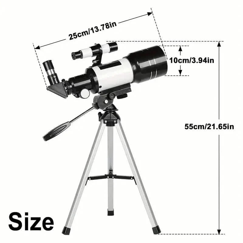 Tragbares astronomisches 150X-Teleskop, 70 mm Öffnung, Monokular mit Stativ