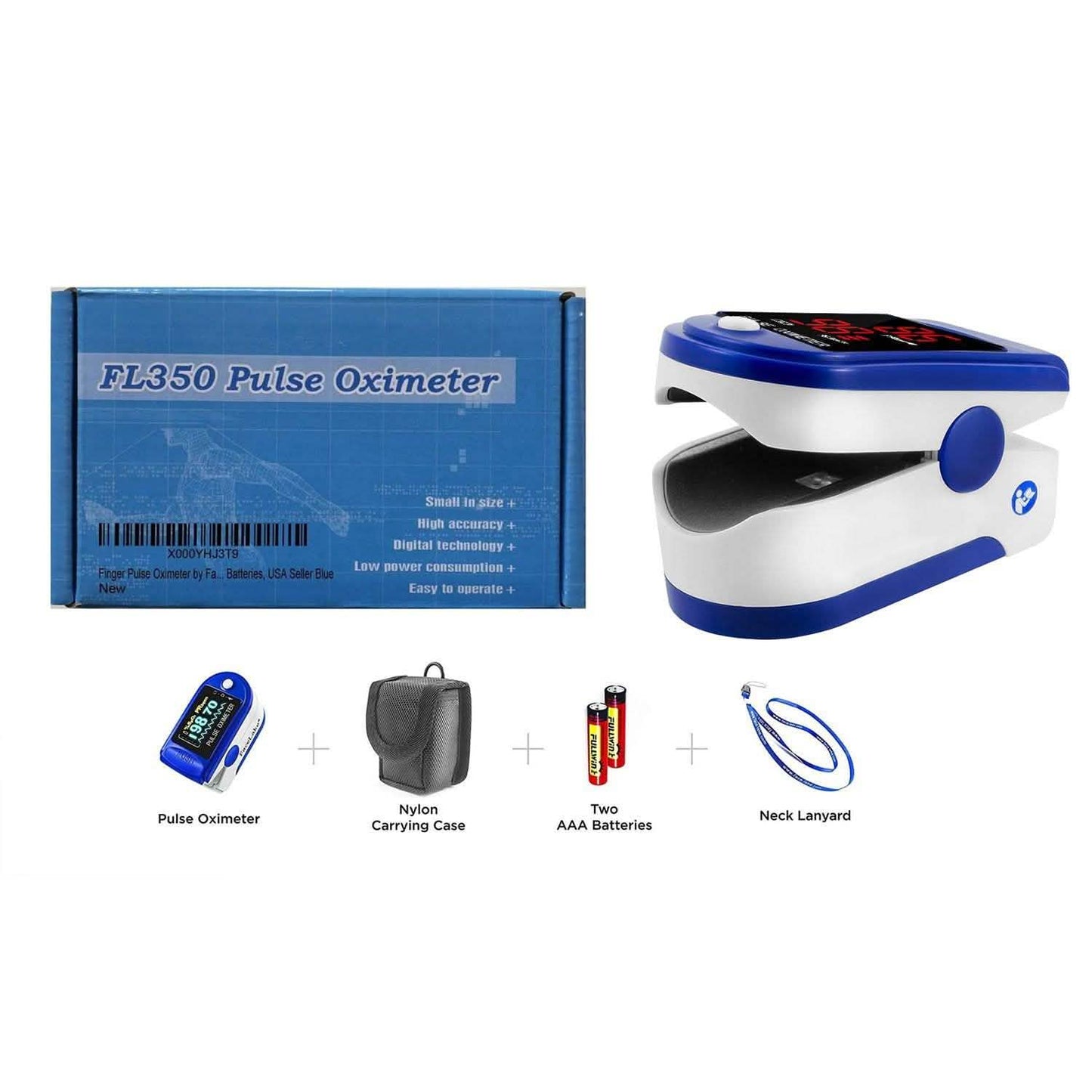Tragbarer Fingerspitzen-Puls-Oximeter zur Blutzucker- und Sauerstoffmessung