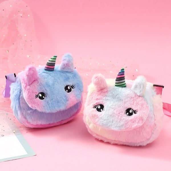 Regenbogen-Einhorn-Plüsch-Schultertasche