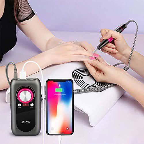 Wiederaufladbares Nagelbohrer-Set mit 2000mAh Powerbank