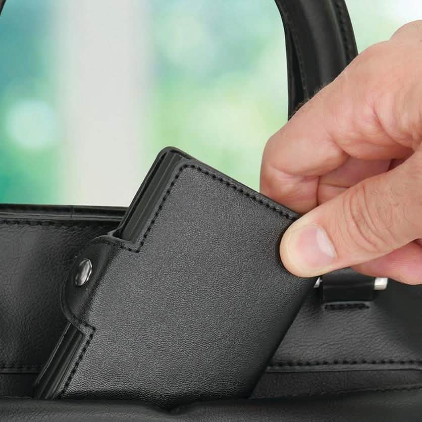 RFID-blockierende ausklappbare Schnellzugriffskartenbrieftasche