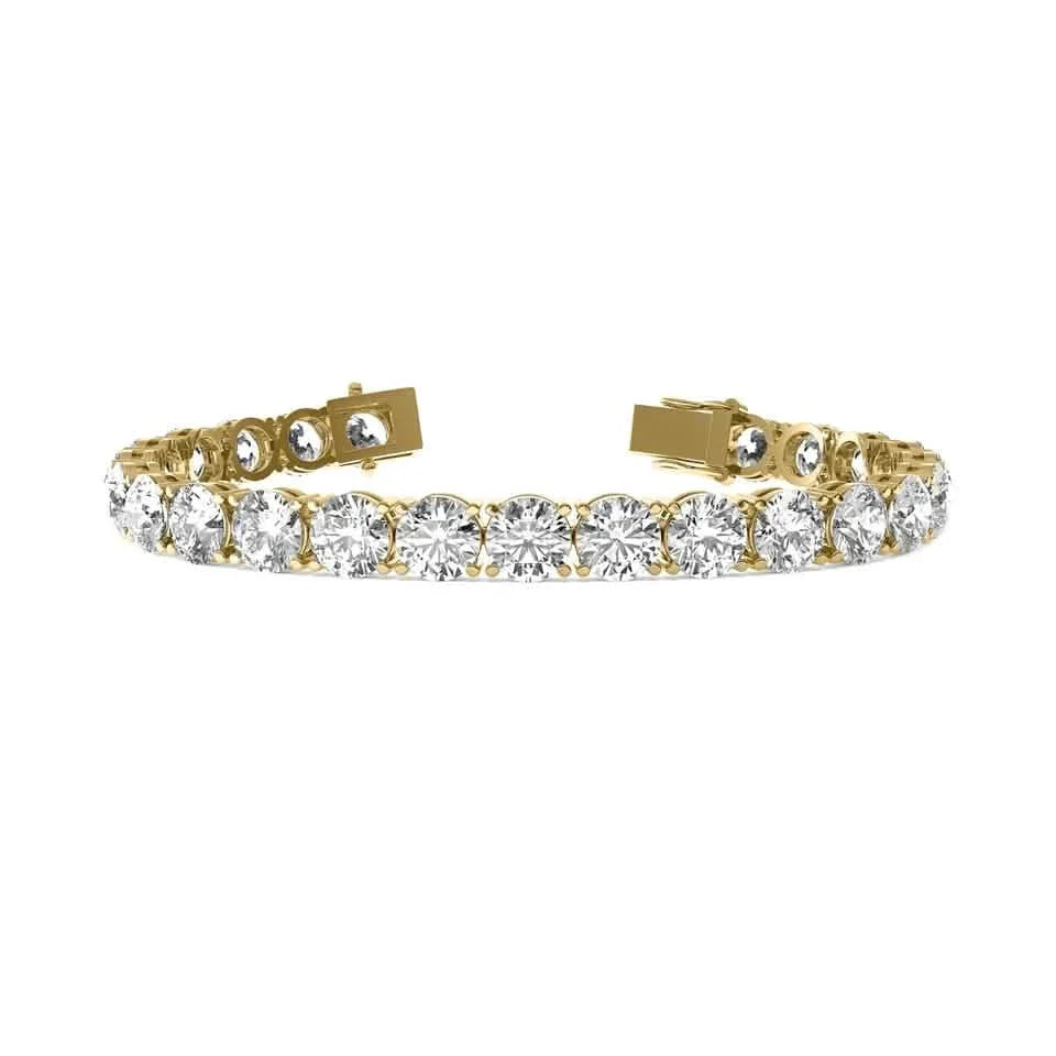 4,00 Karat G/VS1 runder Diamant Tennisarmband im Brillantschliff im 14k Gelbgold, Laborgezüchtet