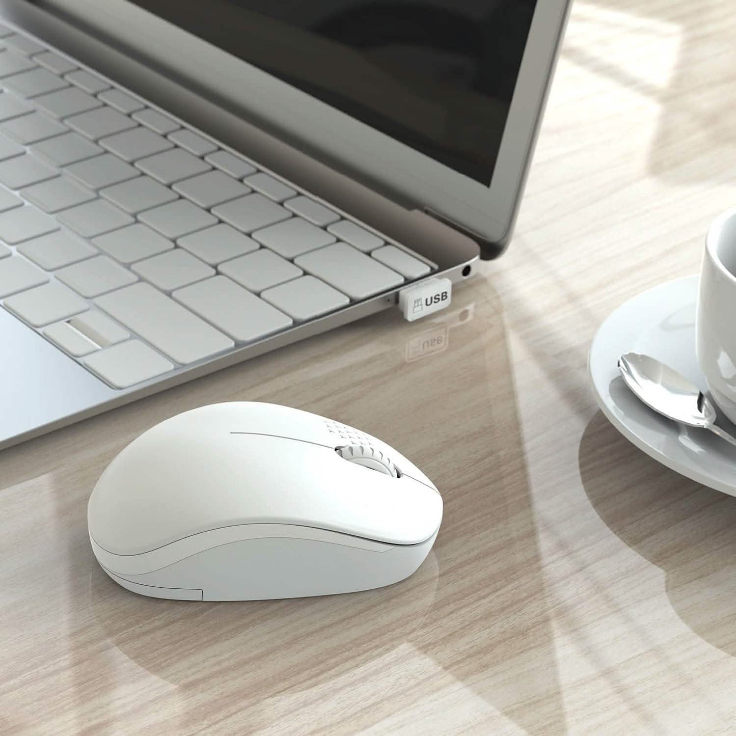 Seenda Kabellose Maus, 2.4G Geräuschlose Maus mit USB-Empfänger, tragbar