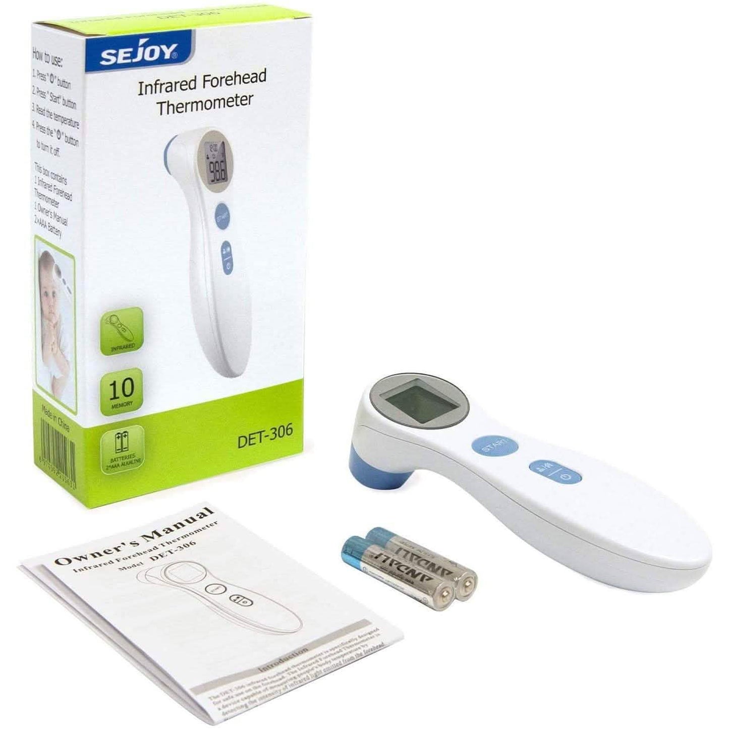 Sejoy Berührungsloses medizinisches Infrarot-Stirnthermometer für Kinder und Erwachsene