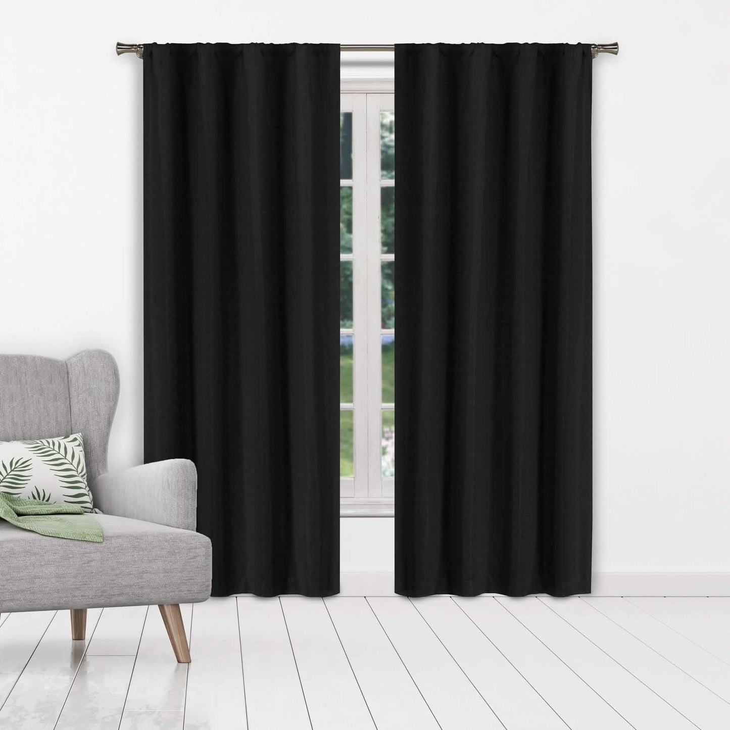 2er-Set: Schwerer, strukturierter, blickdichter Thermovorhang für Fenster, Paneele