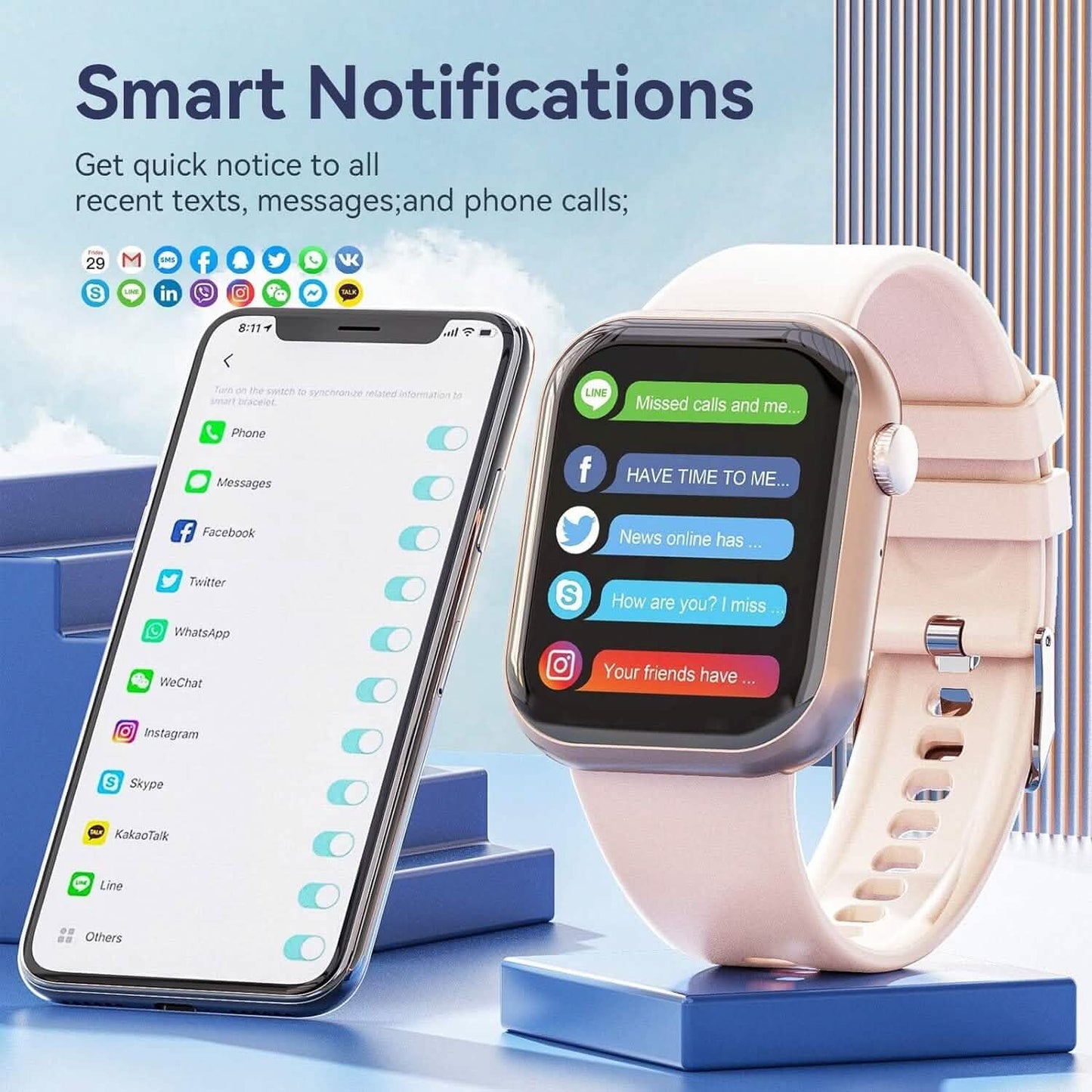 Smartwatch Sport Mode Pink (Refurbished)