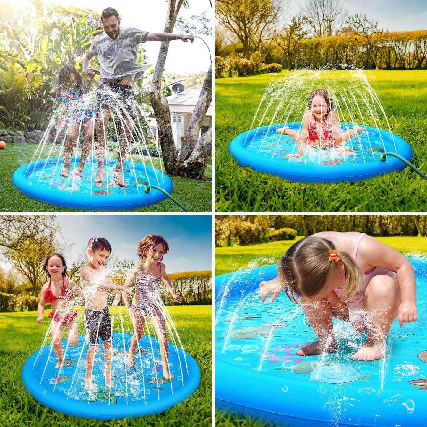 Rasensprenger und Wasserspielplatz für Kinder