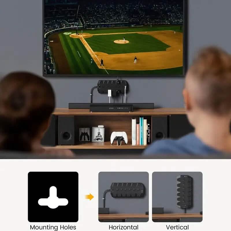 Superdanny 18-fach AC Steckdosenleiste mit Überspannungsschutz und 2 USB-C- sowie 2 USB-A-Anschlüssen