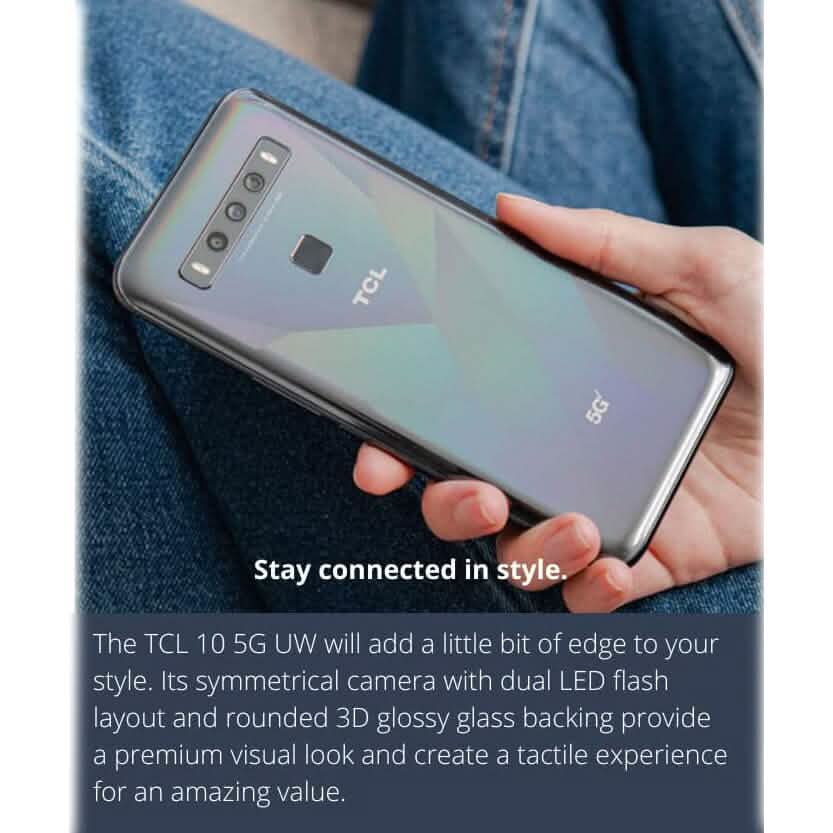 TCL 10 5G UW 128GB Smartphone Grau Verizon (Generalüberholt)