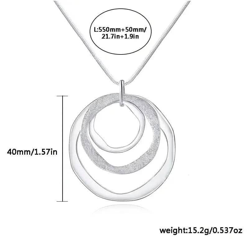 Halskette mit drei Ringen und Anhänger