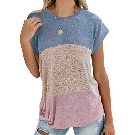 Damen Langarmshirts mit seitlichem Knoten