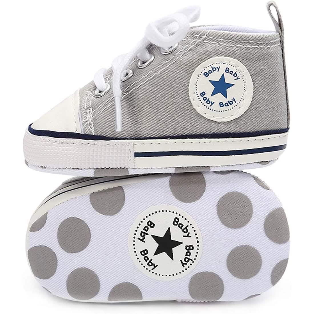 Unisex High Top Sneaker Weiche rutschfeste Sohle Neugeborenen-Denimschuhe