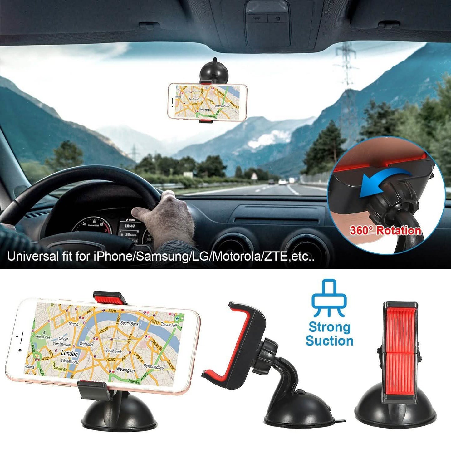 Universale Windschutzscheibenhalterung für Autos