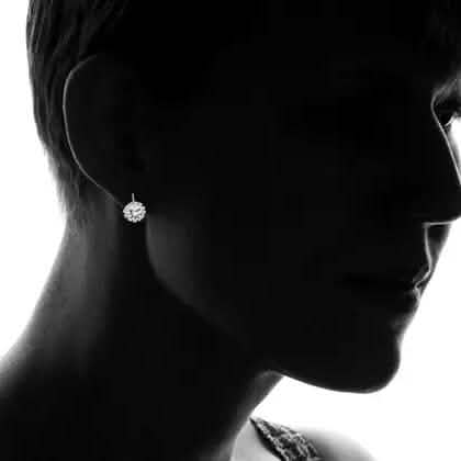 Weißgold-Ohrringe mit Swarovski-Kristall von Barzel