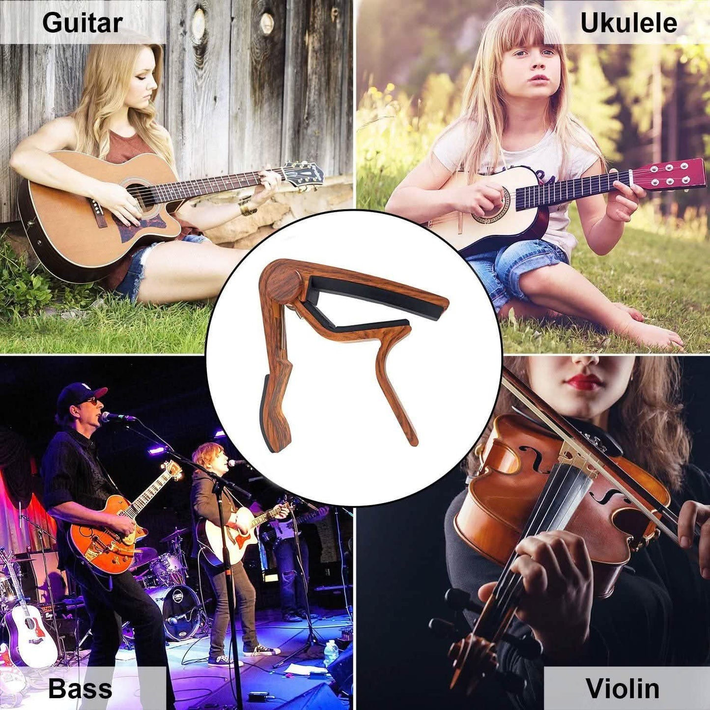 WINGO Schnellwechsel-Kapodaster für 6-saitige Akustik- und E-Gitarren aus Stahl