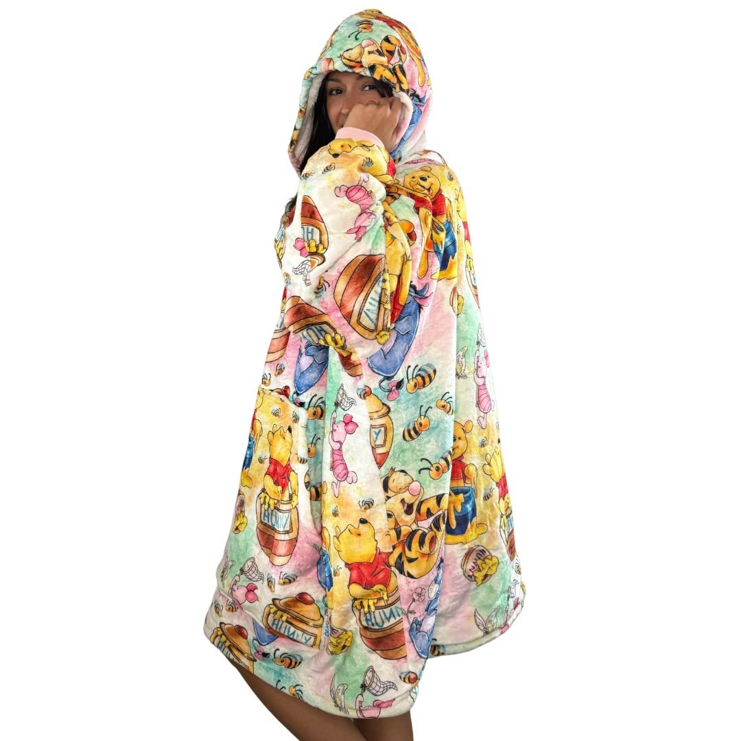 Winnie Puuh & Friends Tragbare Kuscheldecke Hoodie für Kinder & Erwachsene