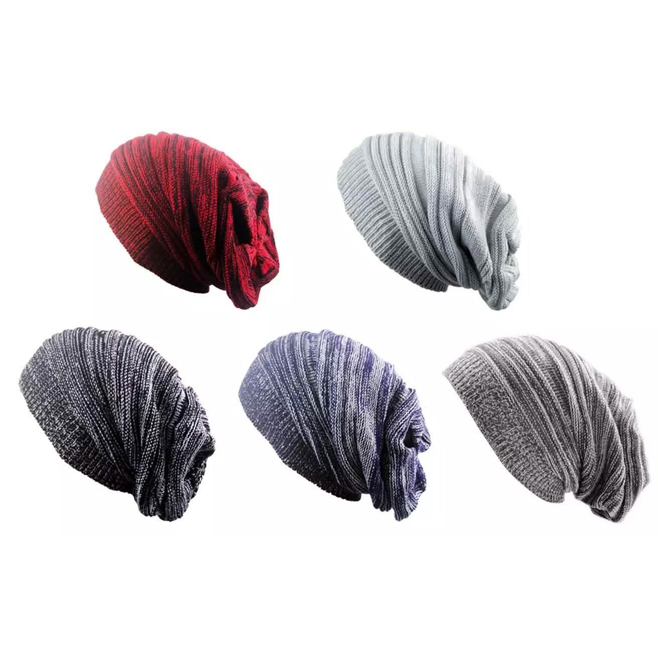 Damen Winter Baggy Beanie Übergroße Strickmütze Häkelmütze Skimütze Slouch Cap