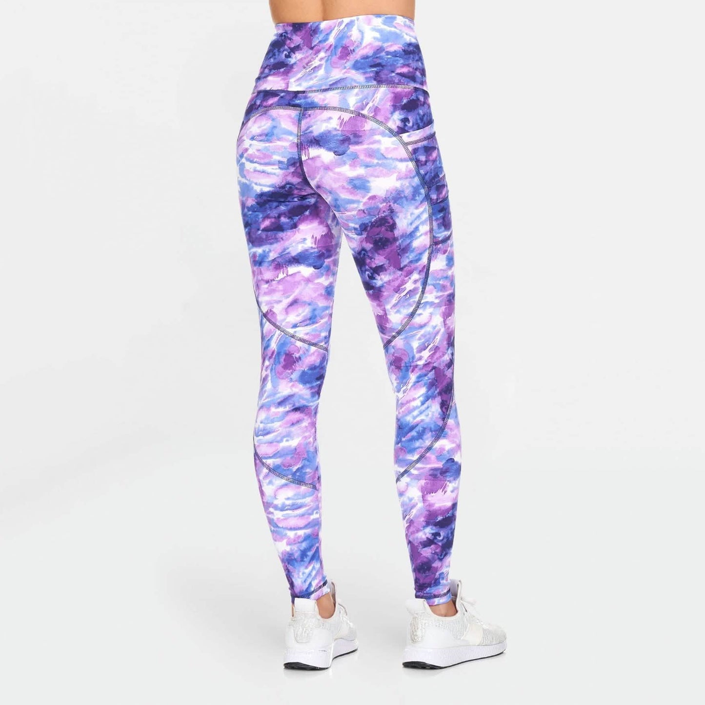 Damen-Leggings mit hohem Bund, Print und Taschen