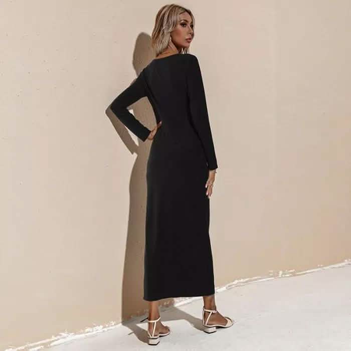 Damen Herbst- und Winter-Freizeitkleid mit langen Ärmeln
