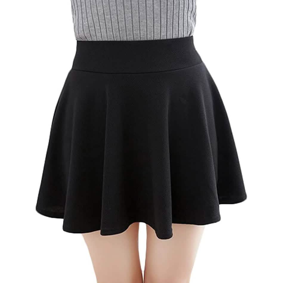 Damen Basic Vielseitiger Mini-Tellerrock