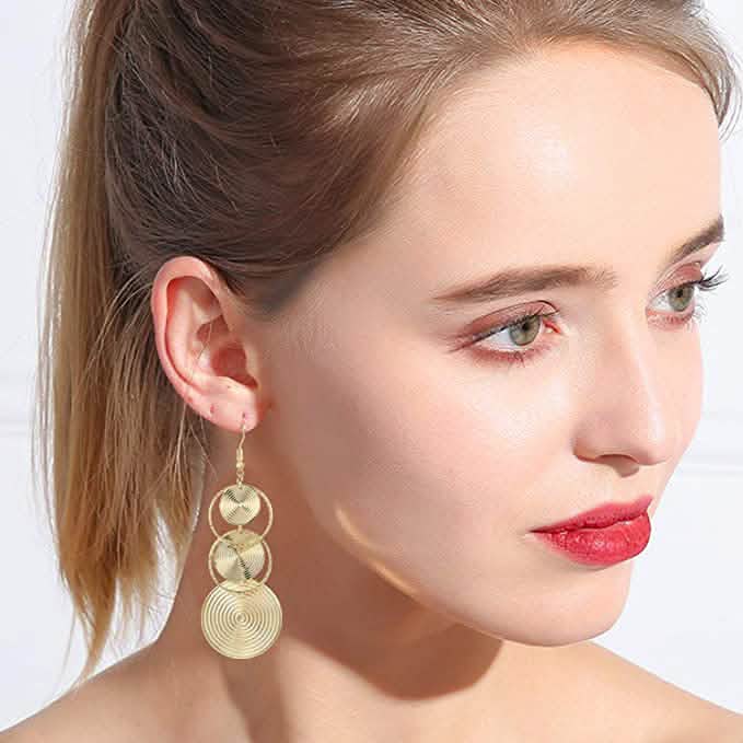 Boho-Vintage-Ohrringe für Damen, rund